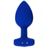 Вибропробка b-Vibe Vibrating Jewel Plug L/XL с кристаллом и пультом синяя фото 6