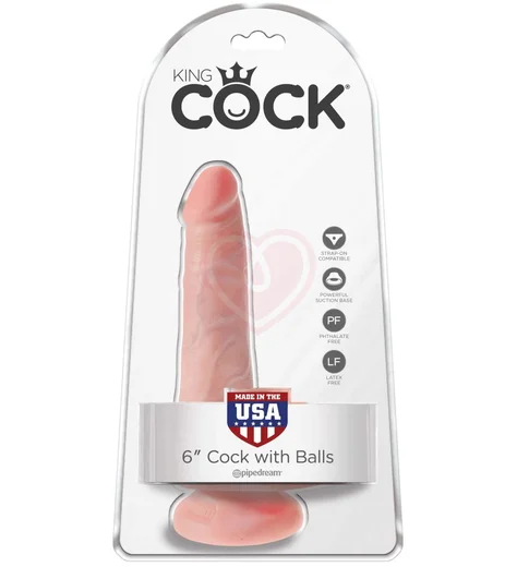 Фаллоимитатор на присоске с мошонкой King Cock with Balls 18 см телесный фото 2