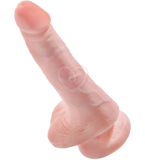 Фаллоимитатор на присоске с мошонкой King Cock with Balls 18 см телесный фото 4