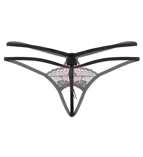 Стринги открытые с бантиком Soft Line Collection чёрные фото 4
