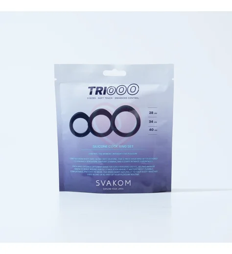 Набор из 3 эрекционных колец Triooo Svakom чёрный фото 8