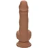 Фаллоимитатор с мошонкой на присоске Dual Density Silicone Studs 13 см коричневый фото 2