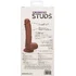 Фаллоимитатор с мошонкой на присоске Dual Density Silicone Studs 13 см коричневый фото 10