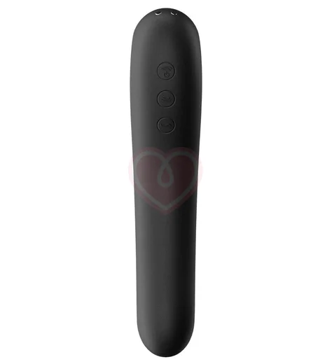 Двухсторонний вакуумный вибростимулятор Satisfyer Dual Kiss чёрный фото 4