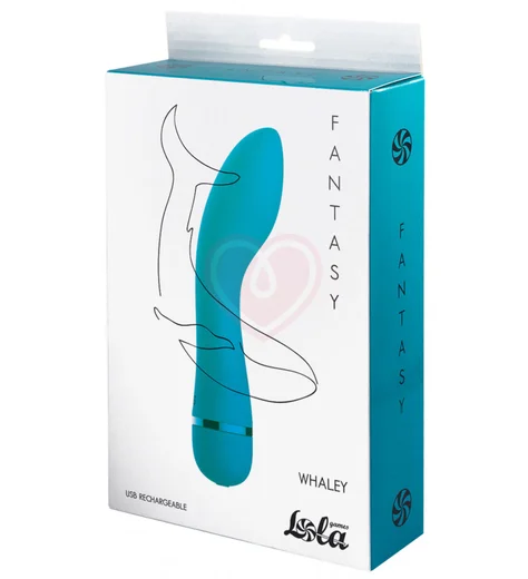 Вибратор с объёмным кончиком Lola Fantasy Whaley бирюзовый фото 3