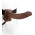 Фаллопротез с мошонкой Hollow Strap-On with Balls 24 см коричневый фото 4
