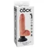 Гнущийся вибратор реалистик на присоске с мошонкой King Cock Vibrating 14 см телесный фото 4