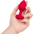 Анальная пробка с кристаллом сердцем и вибрацией b-Vibe Heart Shape Jewel Plug M/L красная фото 2