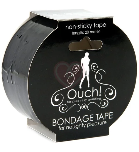 Скотч для бондажа Ouch! Bondage Tape 20 метров чёрный фото 2