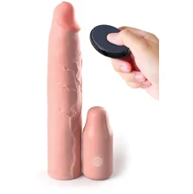 Вибронасадка для увеличения члена PipeDream Fantasy X-Tensions Sleeve Vibrating Plug телесная