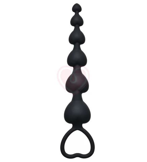 Анальная цепочка Lola Games First Time Heart's Beads чёрная фото 1