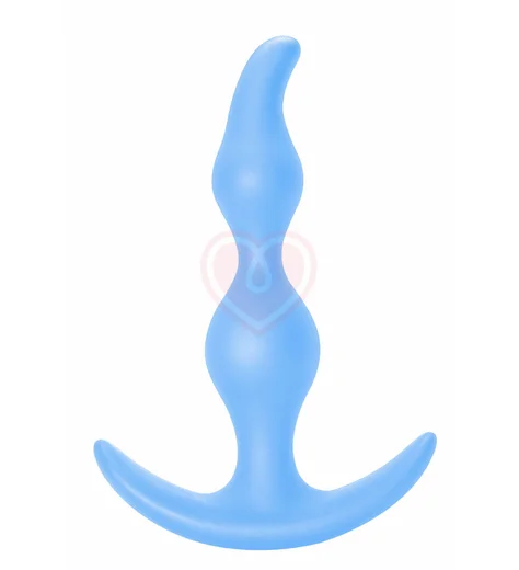 Анальная пробка Lola Games First Time Bent Anal Plug голубая фото 1