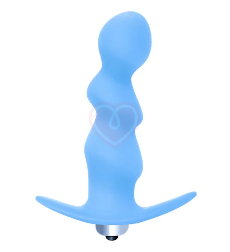Анальная пробка с вибрацией Lola Games First Time Spiral Anal Plug голубая фото 1