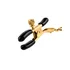 Зажимы на соски Pipedream Gold Chain Nipple Clamps чёрные с золотом фото 2