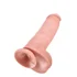Фаллоимитатор на присоске с мошонкой King Cock with Balls 28 см телесный фото 3