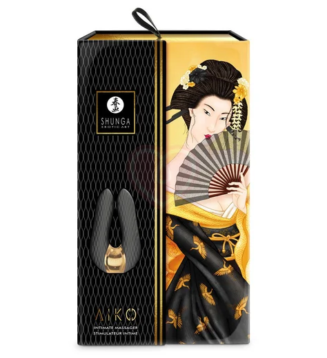 Мини-вибратор с двумя кончиками Shunga AIKO чёрный фото 2