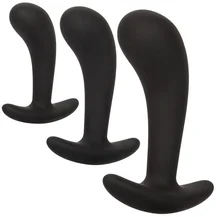 Набор из 3 пробок для стимуляции простаты Silicone Prostate Kit чёрный