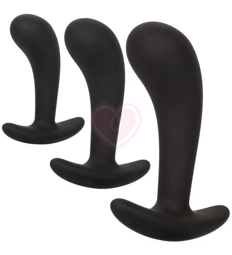 Набор из 3 пробок для стимуляции простаты Silicone Prostate Kit чёрный фото 1
