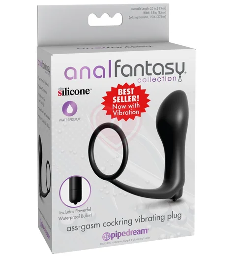 Анальная вибро-пробка с эрекционным кольцом Ass-Gasm Cockring Vibrating Plug фото 4