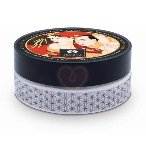 Массажная пудра с перышком Shunga Kissable Massage Powder Клубника и шампанское фото 2