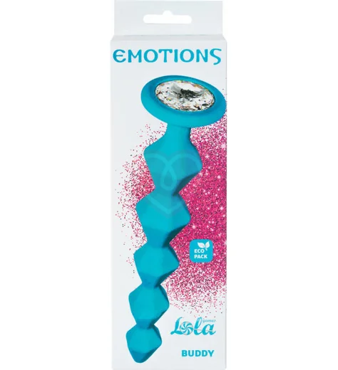 Анальная цепочка с кристаллом Emotions Buddy бирюзовая фото 4