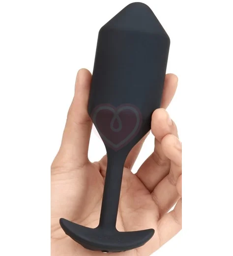 Утяжелённая анальная вибропробка b-Vibe Vibrating Snug Plug 4 большая чёрная фото 3