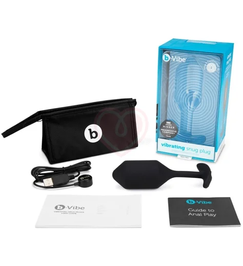 Утяжелённая анальная вибропробка b-Vibe Vibrating Snug Plug 4 большая чёрная фото 4