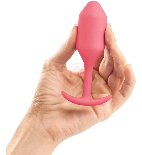 Утяжелённая анальная пробка для ношения b-Vibe Snug Plug 2 малая коралловая фото 2