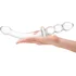 Стеклянный двусторонний фаллоимитатор Girthy Ribbed G-Spot Glass прозрачный фото 4