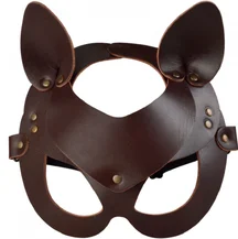 Кожаная маска Кошечки Sitabella коричневая