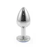 Анальная пробка с голубым кристаллом Lola Games Diamond Light blue Small серебро фото 2