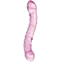 Двусторонний стеклянный фаллоимитатор с пупырышками Sexus Glass Double Pleasure