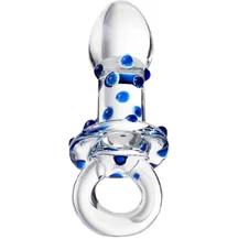 Стеклянная анальная пробка с пупырышками Sexus Glass Soother