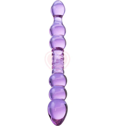 Двусторонний стеклянный фаллоимитатор из шариков Sexus Glass Double Balls фото 1