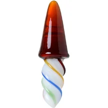 Двусторонняя анальная пробка в виде леденца Sexus Glass коричневая