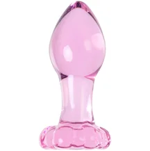 Анальная пробка Sexus Glass из розового стекла