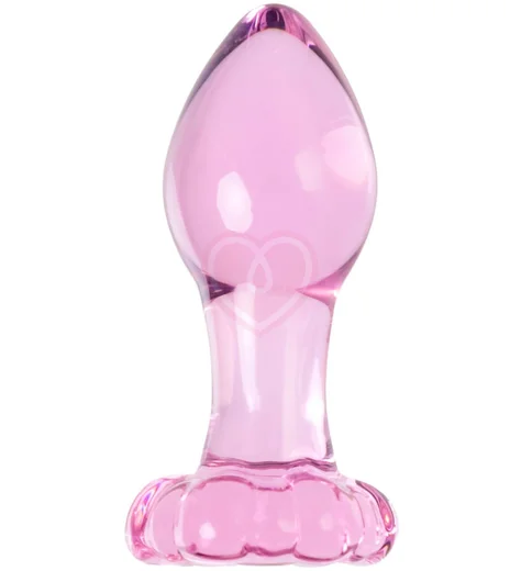 Анальная пробка Sexus Glass из розового стекла фото 1