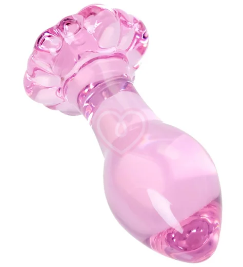 Анальная пробка Sexus Glass из розового стекла фото 2