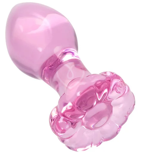 Анальная пробка Sexus Glass из розового стекла фото 3