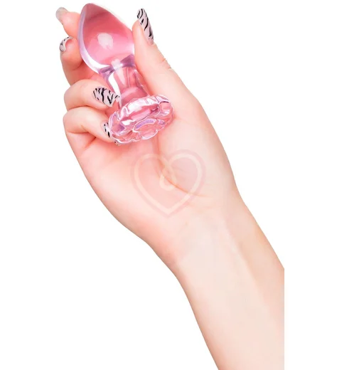 Анальная пробка Sexus Glass из розового стекла фото 4