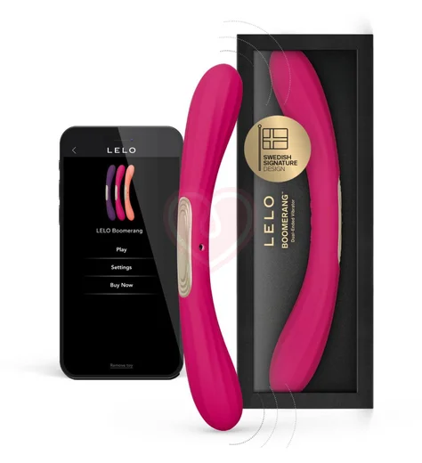 Двухсторонний вибратор Lelo Boomerang с приложением розовый фото 4
