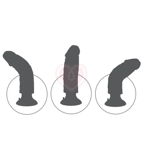 Гнущийся вибратор реалистик на присоске с мошонкой King Cock Vibrating 20 см телесный фото 4