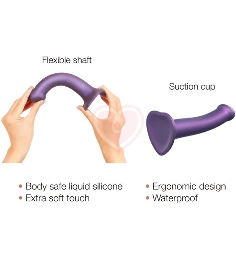 Фаллоимитатор на присоске Strap-On-Me Mono Density Metallic Shine M 16 см фиолетовый фото 7