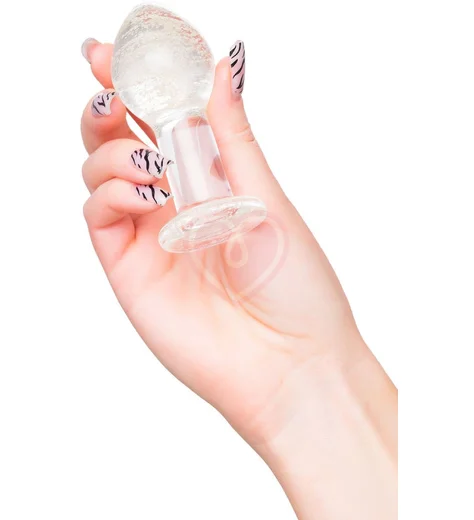 Стеклянная анальная пробка светящаяся в темноте Sexus Glass размер S фото 3