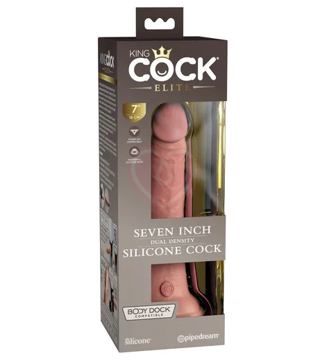 Реалистичный фаллоимитатор King Cock Ellite Dual Density 18 см телесный фото 3