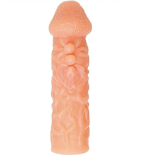 Насадка с бугорками и отверстием для мошонки Kokos Cock Sleeve CS007-L фото 3