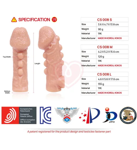 Насадка с бугорками и отверстием для мошонки Kokos Cock Sleeve CS-008-S фото 2