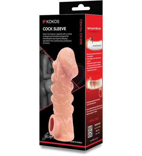 Насадка с бугорками и отверстием для мошонки Kokos Cock Sleeve CS-008-S фото 3