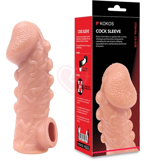 Насадка с бугорками и отверстием для мошонки Kokos Cock Sleeve CS-008-S фото 4