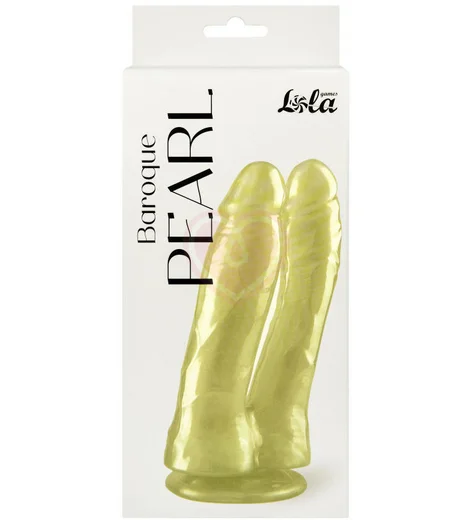 Двойной перламутровый фаллоимитатор Lola Games Pearl Baroque Pearl золотистый фото 5